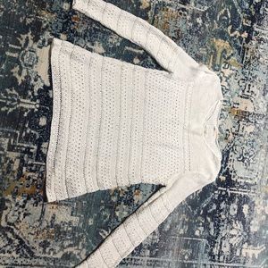 White crochet sweater